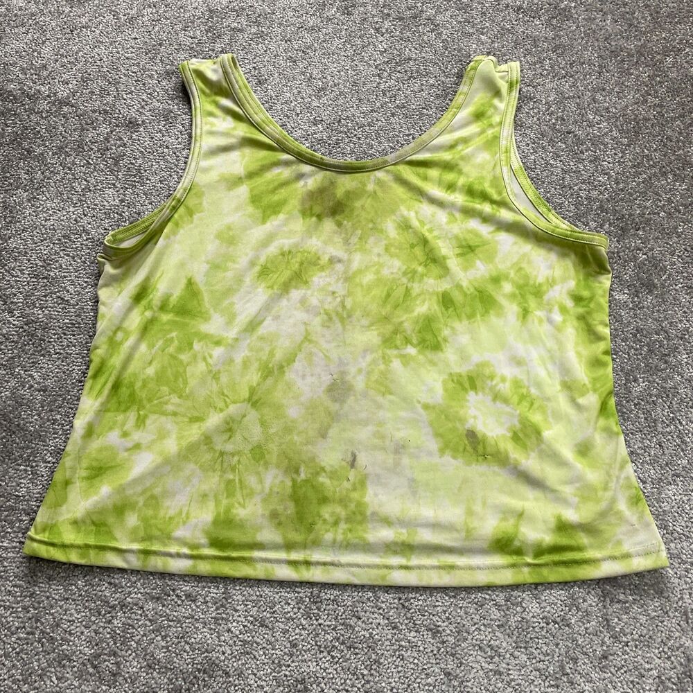 Pro Spirit Tank Top Womens XL Green Tie Dye Sleeveless Stretch Casual Ladies